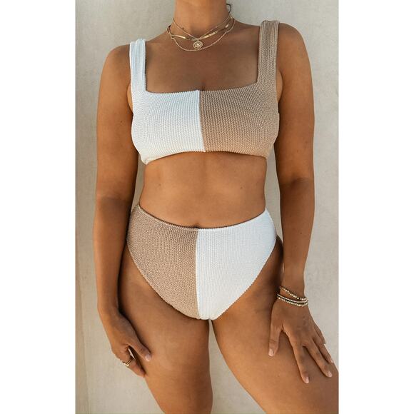 Show Me Your MuMu Other - Show Me Your Mumu Sail Bikini Bottom in Vanilla Latte Scrunch Size Small